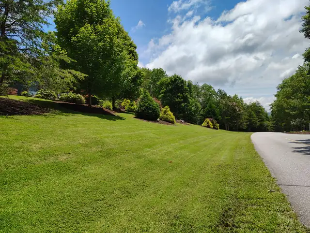 Mulch installation in garden bed, Asheville NC